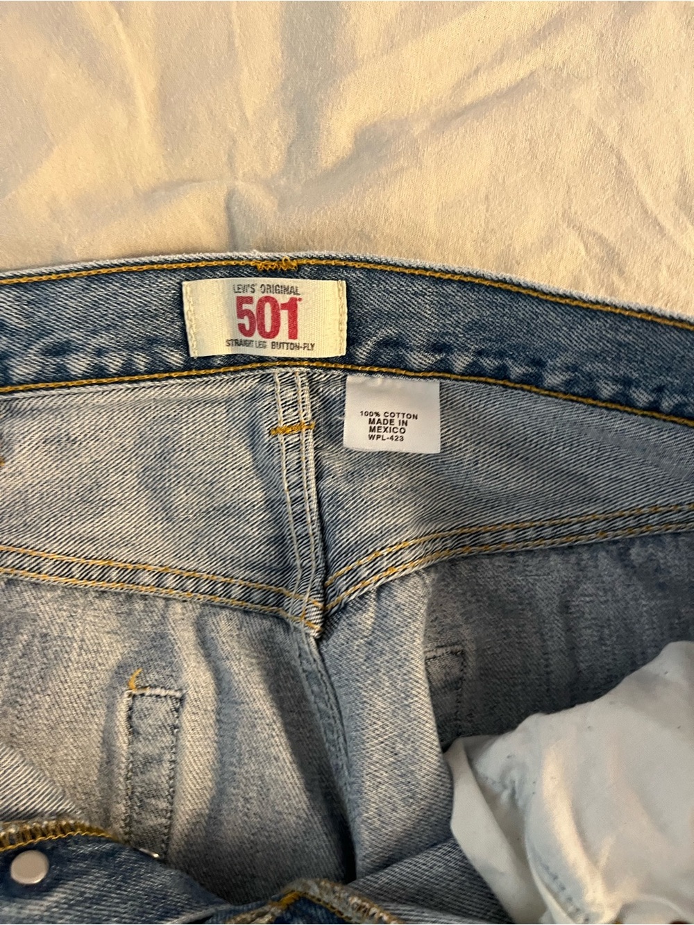 Levi's 501 Straight womens Jeans - Light Blue Denim vintage 32x32